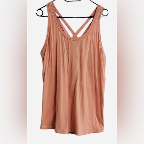 CALIA by Carrie Underwood Tops - Calia Criss Cross back sleeveless cotton modal tank top size XL pink